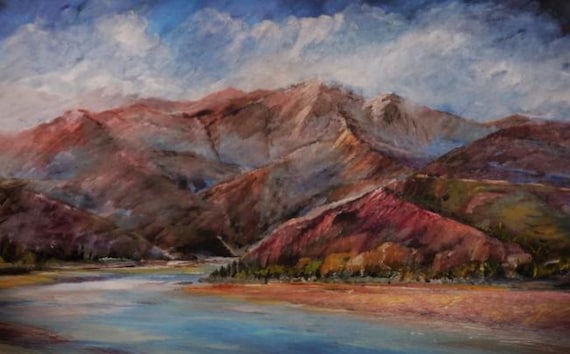 Mountain River  Landscape Painting: Morning Mist Scene