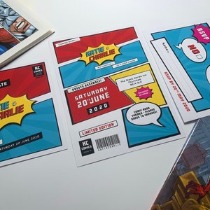 DIGITAL | SUPER Hochzeits-Briefpapier | Comic-Buch inspiriert | Drucken Sie zu Hause DIY