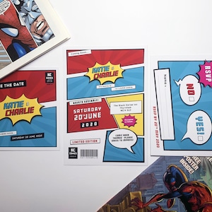 SUPER Wedding Stationery / Comic Book inspired / Opzioni digitali e stampate