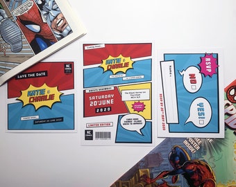 SUPER Wedding Stationery | Comic Book inspired | Digital and Printed options