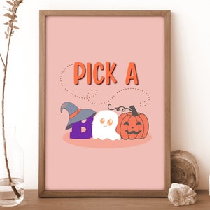 Pick a BOO digital hand drawn ghost couple illustration for Halloween season