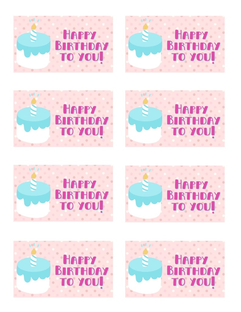 PRINTABLE Happy Birthday Tag / Birthday Tag / Birthday Cake Tag