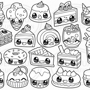 Dessert Time Clipart Birthday Cake Vector Food (Instant Download) - Etsy