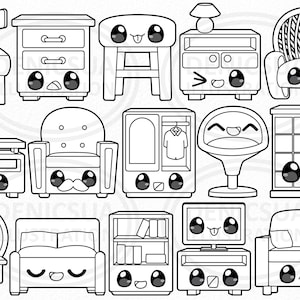Furniture Clipart, Home Vector, Interior Illustration, Home Sweet Home ...