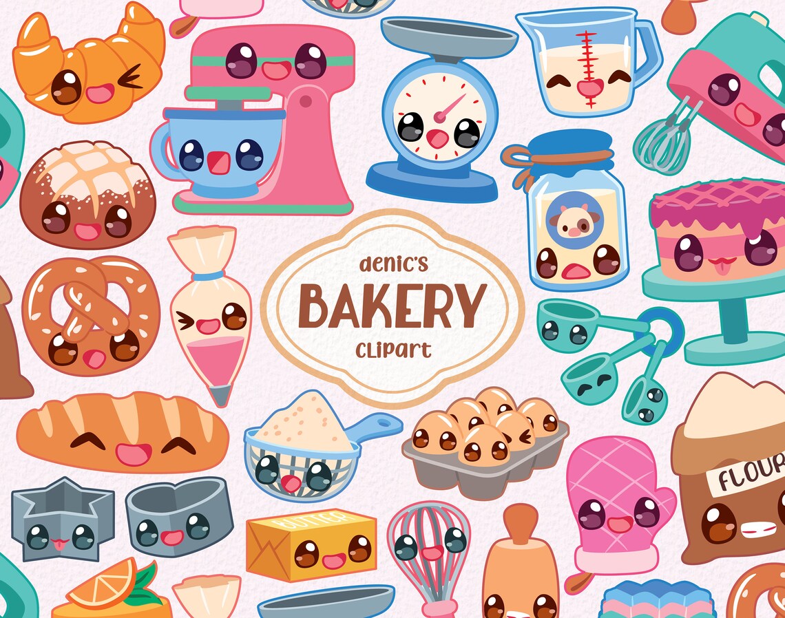 Bakery Clipart Baking Tools Vector Bread Dessert Clip Art - Etsy