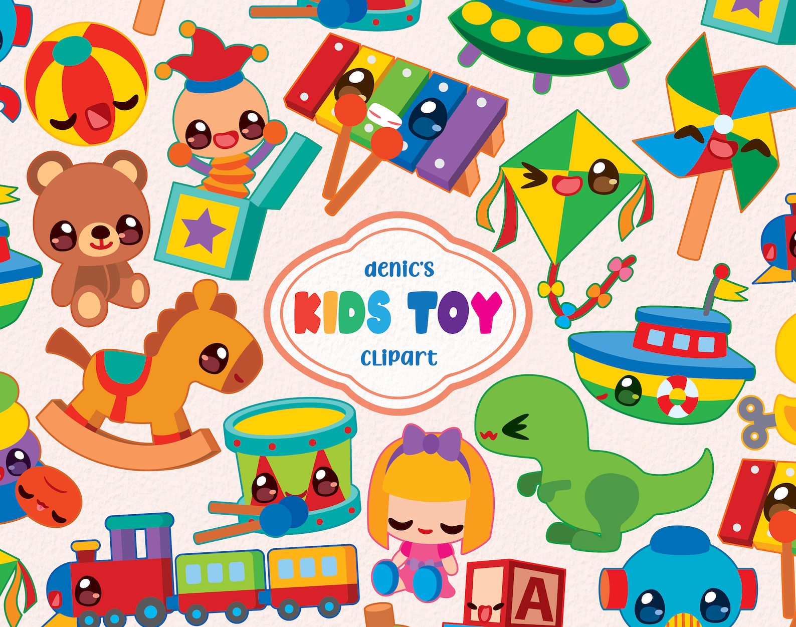 Kids Toy Clipart, New Toys Vector, Kids Trojan Horse, Barbie Doll, Boy