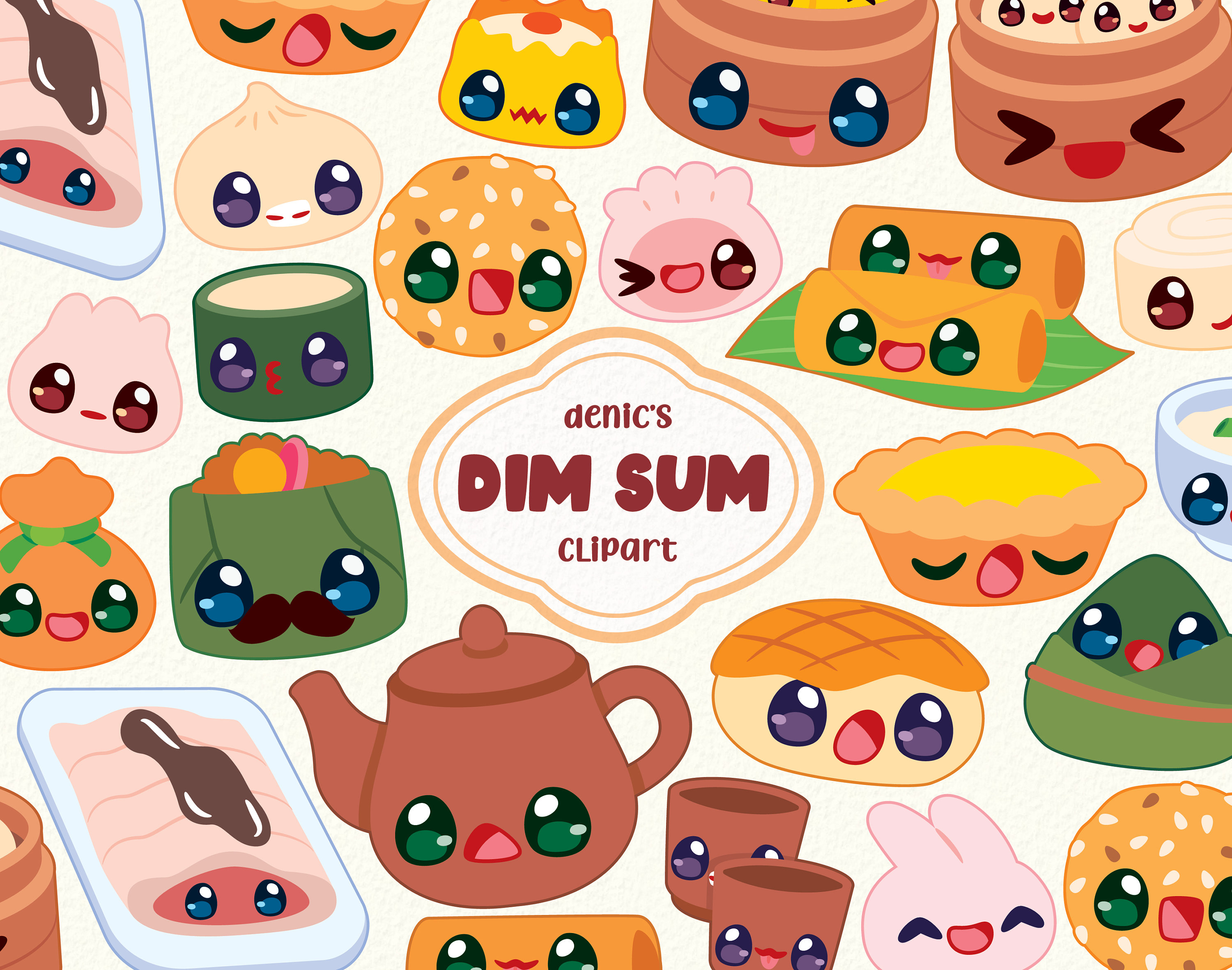 Dim Sum/Yum Cha Vinyl Sticker Set - Shop Ni De Mama Stickers