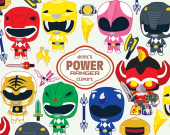 Power Ranger Clipart, Fanart, Powerranger Cosplay, Red Ranger, Chibi Character, Digital Download, PNG, Line Clip Art, Sticker Printable