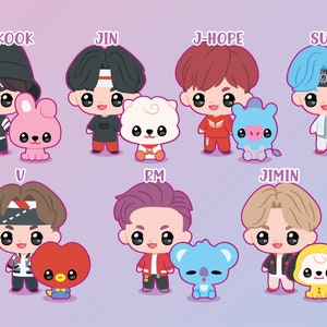 Chibi Kpop Clipart, BTS Character Vector, Kawaii Fanart, Character ...