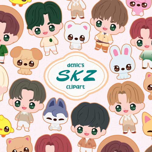 skz clipart k pop vector stray kids fanart skz 2022 etsy
