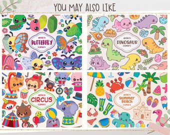 Animals Clip Art & Stickers Kawaii style by Arabica with Eman