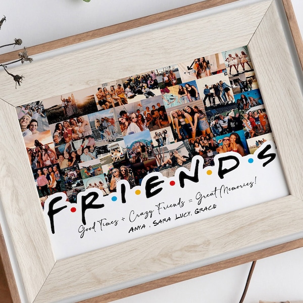 Personalized BFF Photo Collage, Best Friend Print, Custom BFF gift, Personalized Gift for Friend, Best Friend Collage Gift, BFF Photo Gift