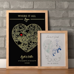Cadeaux d'anniversaire,La où tout a commencé,Carte du lieu où nous nous sommes rencontrés,Impression de carte personnalisée,Cadeaux de remise des diplômes,Notre première maison,Cadeaux d'anniversaire pour elle,Cadeau de mariage