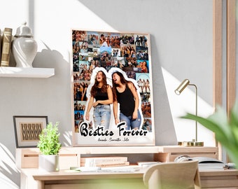 Marco de fotos BFF, Impresiones de amigos, Collage de fotos de mejores amigos, Plantilla Canva, Foto de mejores amigos, Impresiones BFF, Regalos para ella, Regalos para él