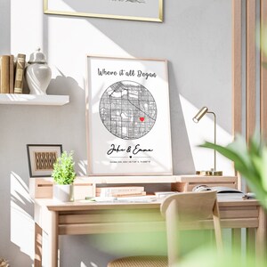 Cadeaux d'anniversaire,La où tout a commencé,Carte du lieu où nous nous sommes rencontrés,Impression de carte personnalisée,Cadeaux de remise des diplômes,Notre première maison,Cadeaux d'anniversaire pour elle,Cadeau de mariage