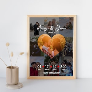 Il nostro primo anno insieme collage fotografico personalizzato, regali di anniversario di un anno per il fidanzato, regalo di anniversario per lui 1 anno
