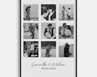 Personalized Anniversary Photo Collage Gift: Custom Polaroid Style