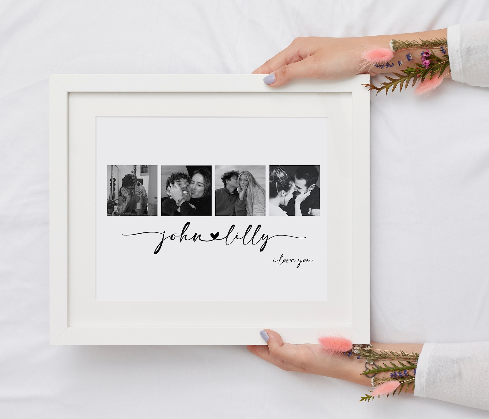 Personalised Picture Collage Memorable Gift for Partner, Gift for Him ...