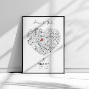 Minimalistische paarkaart, aangepaste locatieprint, coördineert kunst aan de muur, digitale download, huwelijkscadeau, moderne kaartkunst, gepersonaliseerd liefdesbestand
