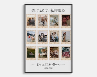 Personalized Anniversary Photo Collage Gift: Custom Polaroid Style Print