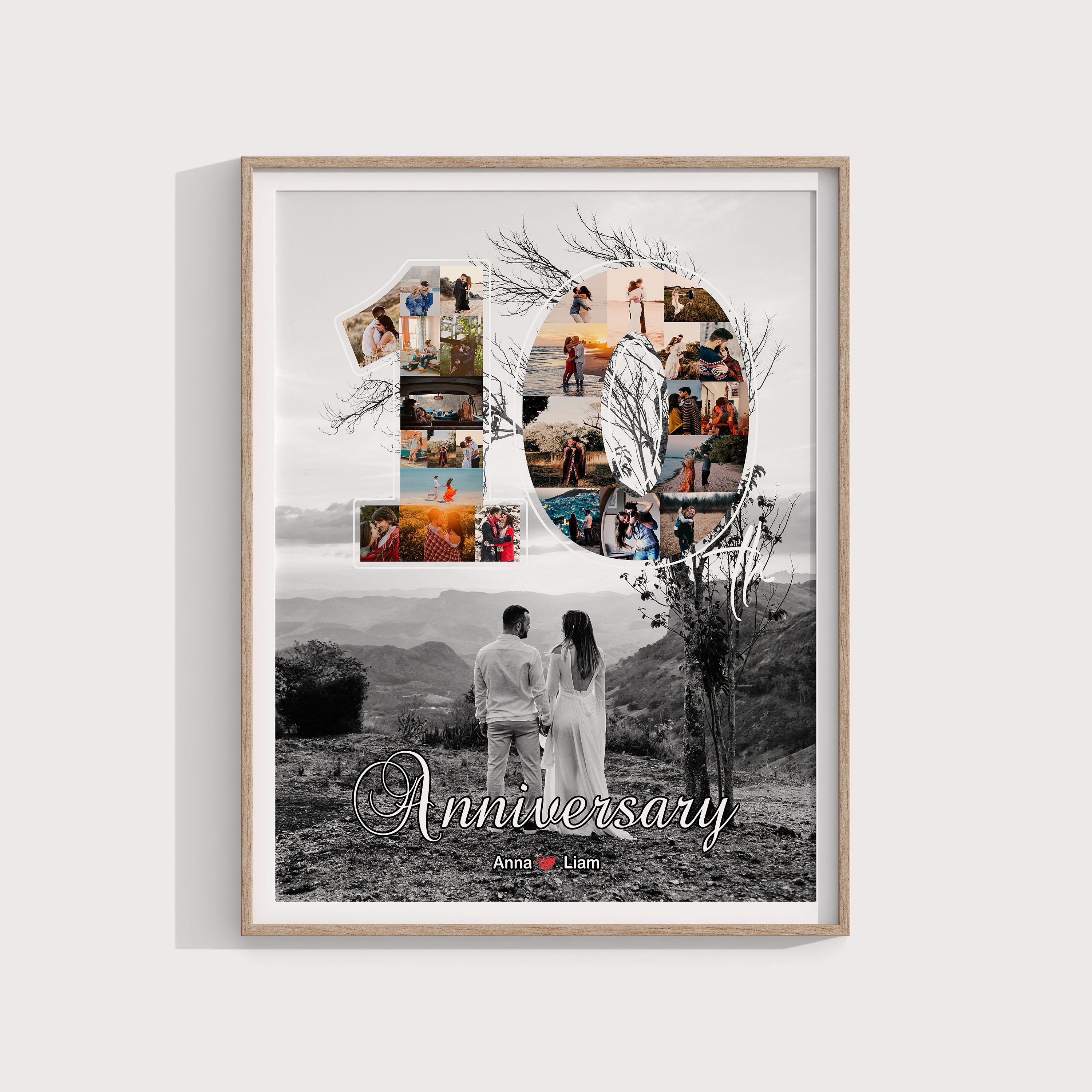 10th Anniversary Gifts Custom Photo Canvas, Personalised 10th Wedding  Anniversary Gift, 10 Years Married Gift Wife Husband Present