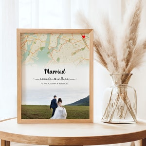 Kaart cadeau paar, locatiekunstdruk, jubileumkaart, aangepaste locatiekaart, liefdeskaart kunst aan de muur, kaart eerste datum, huwelijkskaartcadeau, verlovingskaart