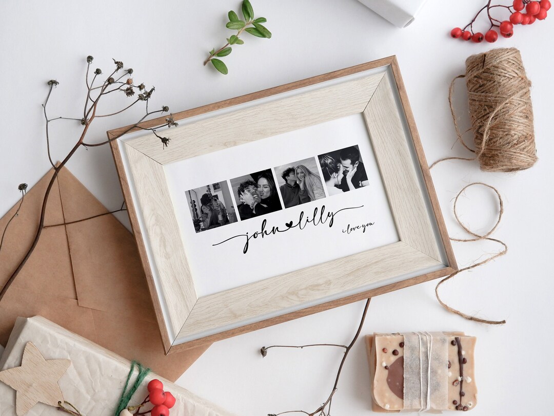 Personalised Picture Collage Memorable Gift for Partner, Gift for Him ...