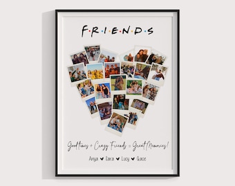 Best Friend Gifts, Best Friends Photo Collage, Personalized Best Friend Keepsake, Bestie Gift, Friendship Print, Best Fiends Forever Gift