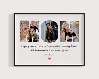 Mom Gift Photo Collage, Personalized Gifts for Mom Picture Collage, Custom Mom Gift from Daughter, Personalized Photo Mom Gift from Son