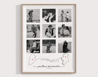 Arte lineal "Promesa de Meñique", regalo de primer aniversario, dibujo con el nombre de la pareja, impresión digital personalizada, arte minimalista de amor, regalo para él