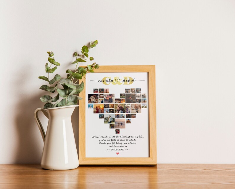 Personalize 1st Year Anniversary Photo Collage Gift, 1 Year Anniversary