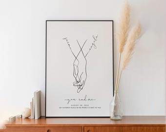 Christmas gift Personalised Couples Anniversary Print Ideal for Valentine's Day Gift or First Anniversary, Collage
