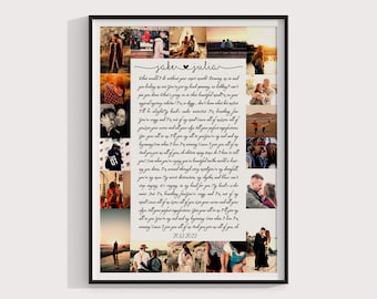 Paroles de chanson de mariage personnalisées sur papier coton fait main, danse premier anniversaire, impression de paroles personnalisées, cadeau d'anniversaire, papier coton