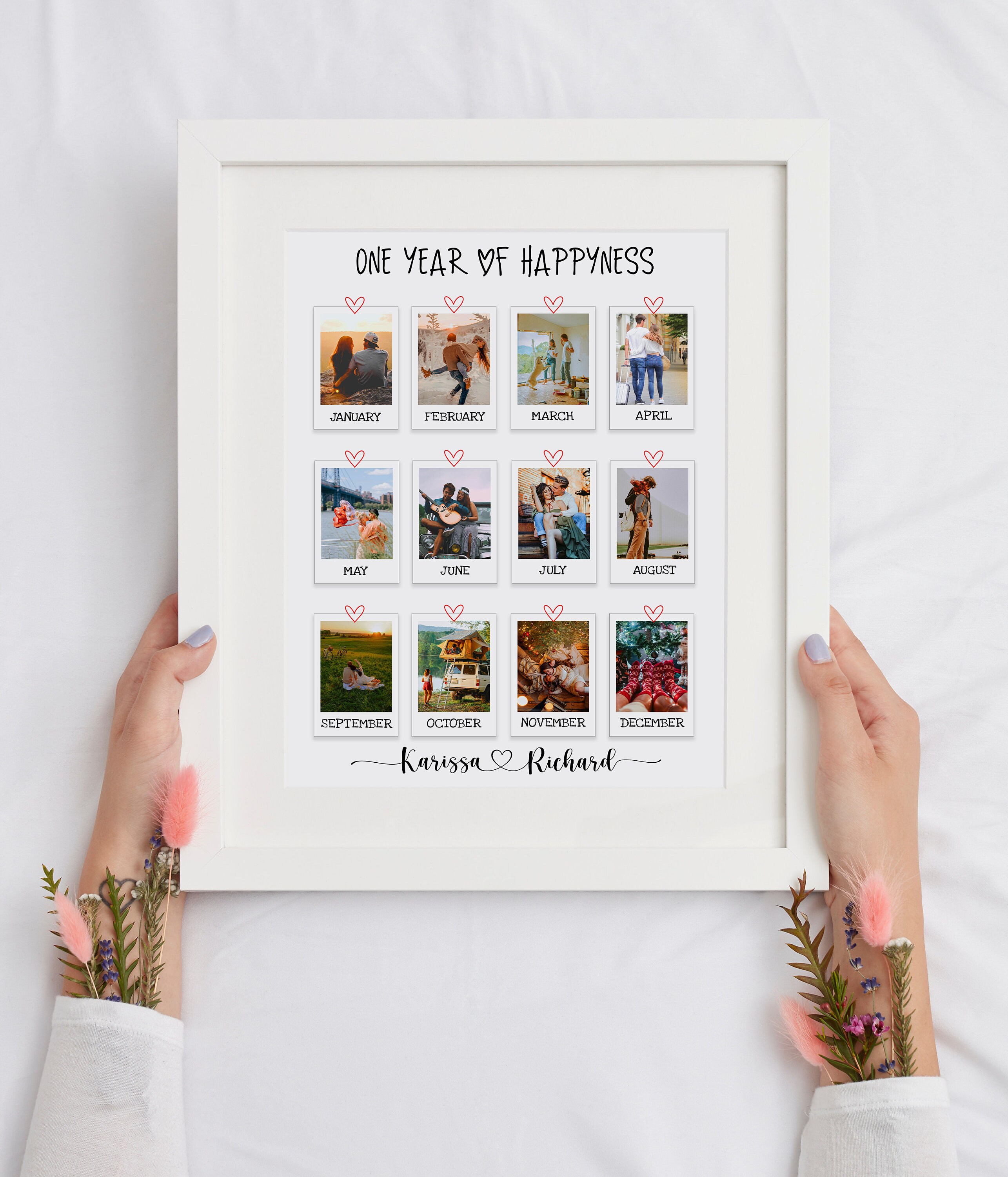 Buy Personalized One Year Anniversary Gift for Couple, Polaroid