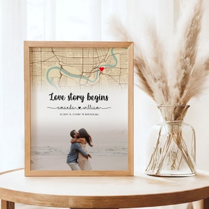 Our Story Begann Karte,Benutzerdefinierte Karte Kunst,Paar Geschenk,Personalisierte Karte,Erstes Date Karte,Digitale Karte Druck,Herz Karte Kunst,Verlobungsgeschenk