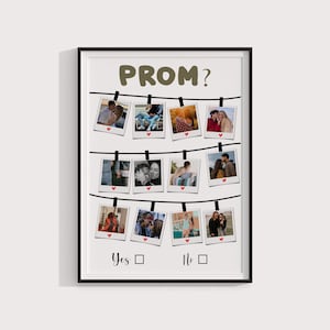 Promposal Gift for Her, Prom Asking Idea, Asking Girl to Prom |  prom asking photo collage poster idea for girlfriend