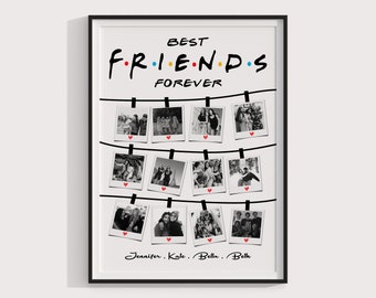 Personalisierter Fotocollage-Druck für beste Freunde (Digitale Datei)
