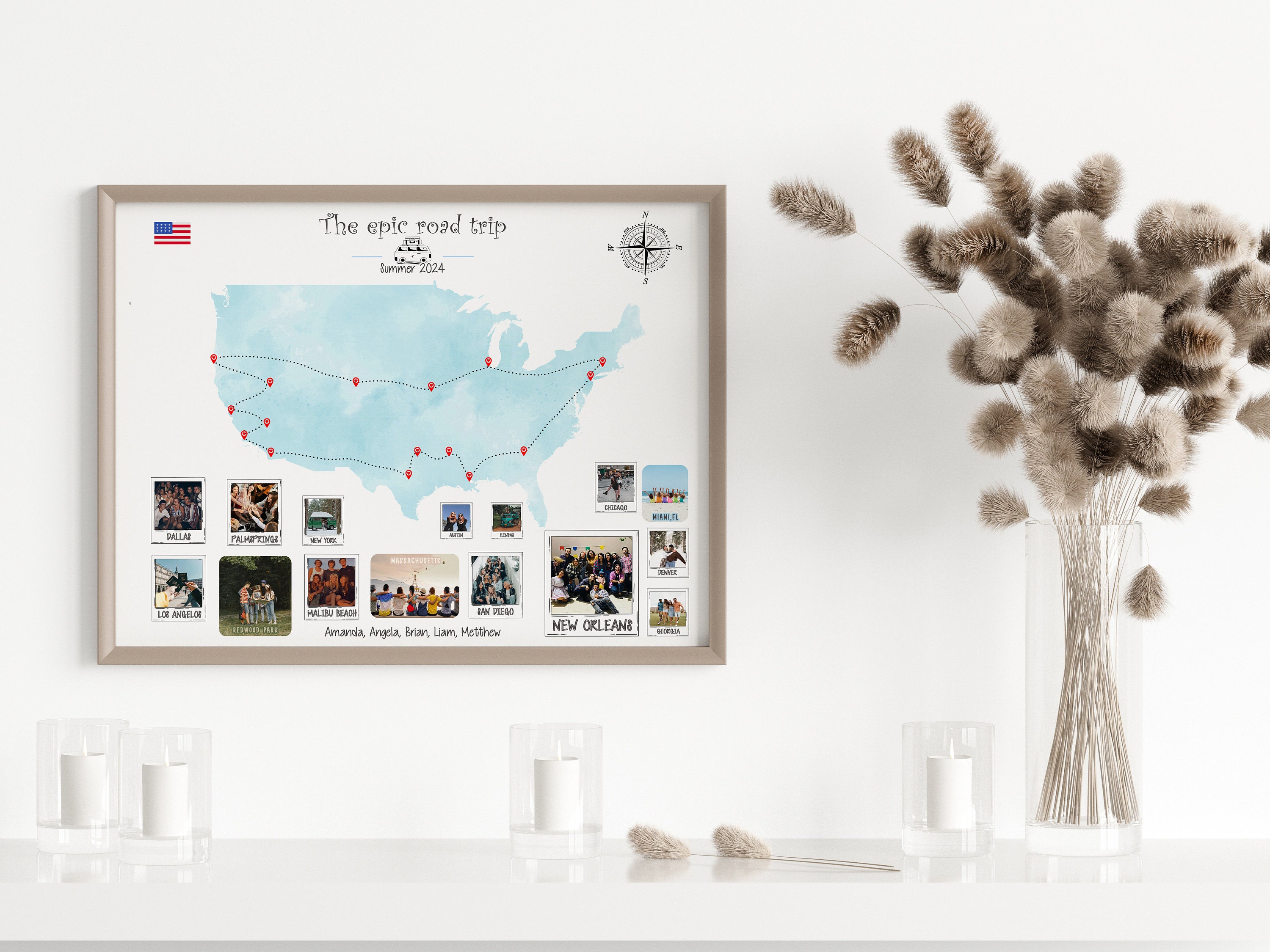 Personalize Map Print - Custom Travel Map - Adventure Map - Driving Map ...