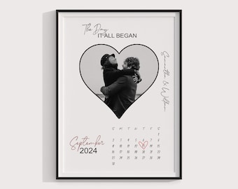 Regalo personalizado "Dónde nos conocimos", impresión fotográfica de mapa personalizada, aniversario, pareja, novio, lugar de la primera cita, boda
