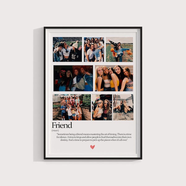 Bestie Custom Photo Heart Collage, Personalized BFF gift, Personalized Gift for Friend, Digital Gift for Best Friend , wikipedia style gift