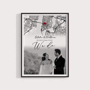 Personalisierte Landkarte für Paare - wo alles begann Hochzeitsgeschenk, I Do Geschenke, personalisierte, romantische Jahrestag Dekor
