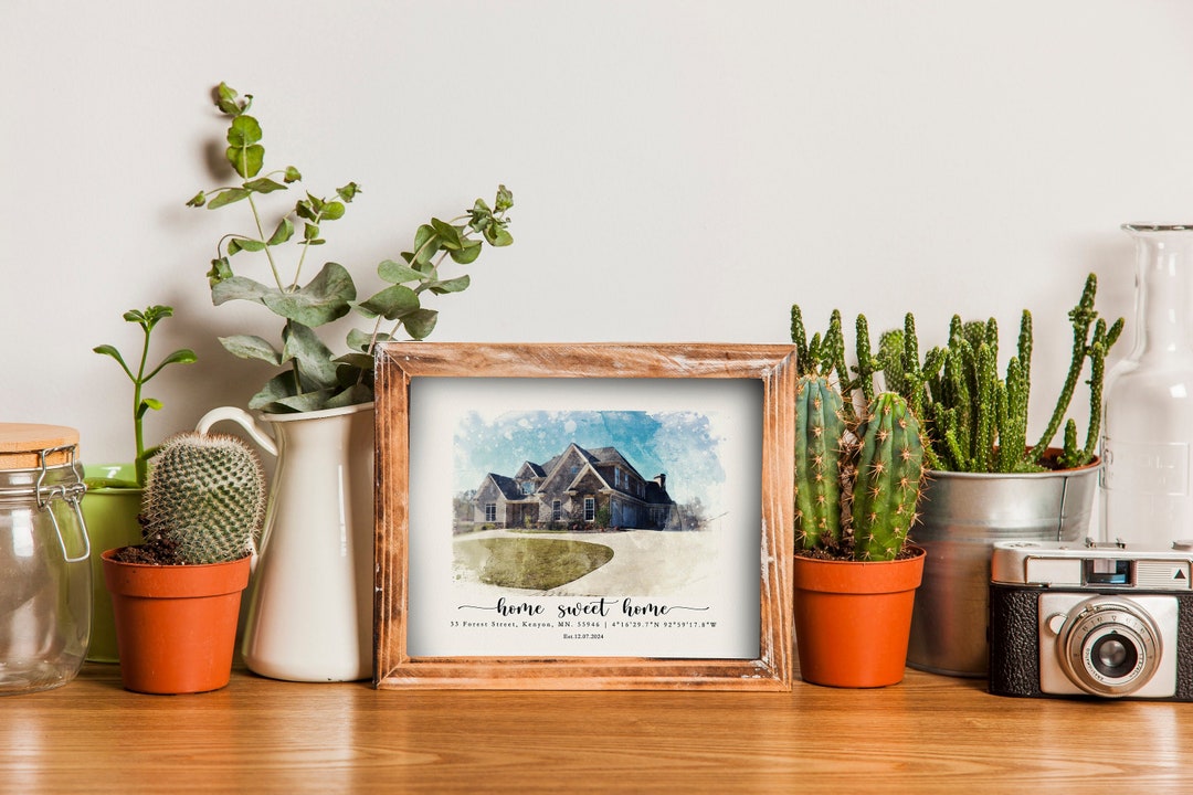 Watercolor House From Photo, Personalized First Home Gift, Custom ...