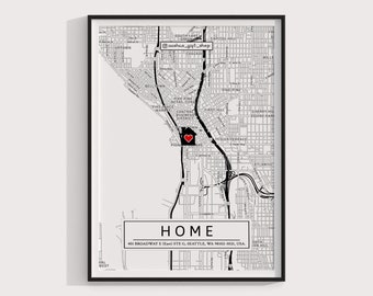 New Home gift, Housewarming Gift for couple, New House Map, First Home Gift idea, Our First Home, Personalized Realtor Gift, DOWNLOAD #53