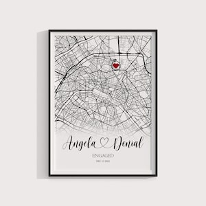 Engagement Gift | Personalised Engagement Map Present | Gift for Engaged Couple | Just Engaged Special Place Gift | *ANY LOCATION* #8