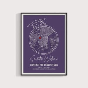 Regalo de graduación personalizado, mapa de recuerdo universitario, mapa de graduación imprimible, mapa de graduación personalizado, recuerdo de graduación universitaria.