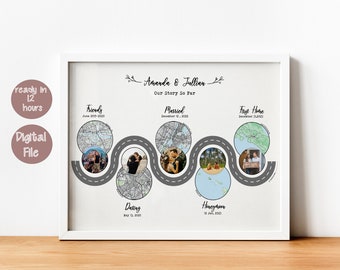 This is us Wedding anniversary personalized timeline gift for couple, relationship timeline