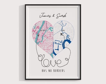 Personalized heart map, Heart print, Anniversary gift, Map print, Custom wedding gift, Paper Anniversary, Map Art, Engagement gift-DIGITAL