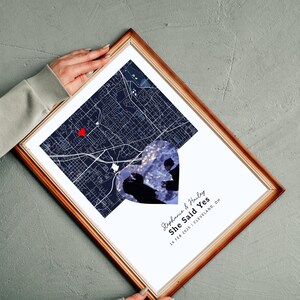 Art de la carte interurbaine, impression des coordonnées de couple, fichier numérique amour personnalisé, cadeau carte éloignée, art personnalisé relation, carte pour les couples