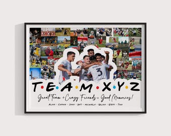 farewell poster, work anniversary art, custom office print, digital team art, group photo gift, team photo wall, personalized work gift