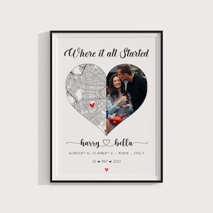 Where It All Began Picture Frame | Personalized Where Love Began Coordinates Picture Frame |Where We Met Coordinates custom anniversary gift